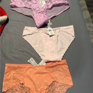 Lace and Cotton Women's Intimates Set - Purple, Pink, Orange